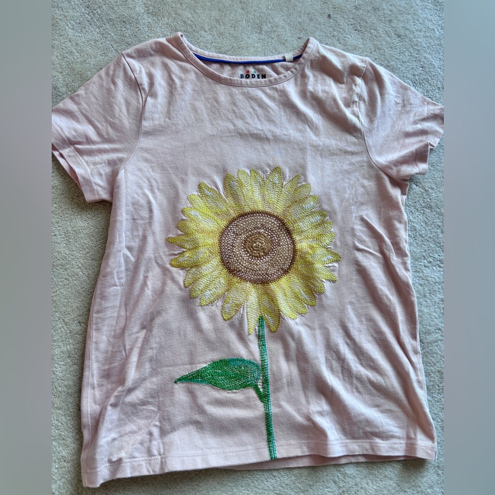 Mini Boden superstitch Sunflower T-Shirt